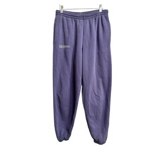 Pangaia 365 Track Pants dark Purple Cotton Blend Elastic Waist Joggers Women's L